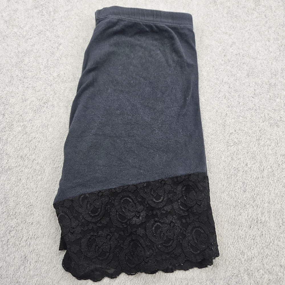 GILDA MARX Biker Shorts Women L Black Lace Trim Breathable Cotton Bodywear
